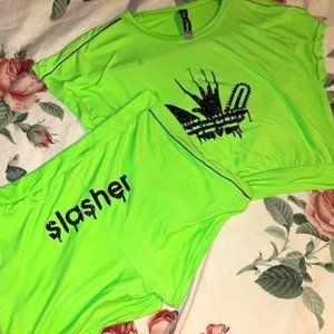 adidas inspired halloween set crop/shorts